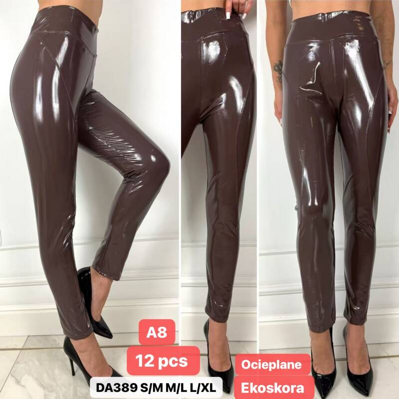 Leginsy skórzane damskie Roz S-XL, 1 Kolor .Paczka 12 szt